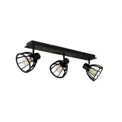 Bestpreis ⭐ QAZQA Industrielle Deckenlampe schwarz 3-flammig - Fotu ⌛ -Deckenleuchten Verkaufs-Shop 1022 102380 10