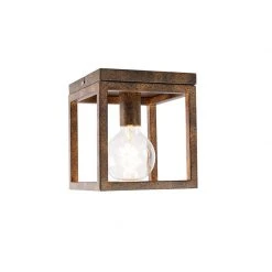 Am billigsten 🎉 QAZQA Industrielle Deckenleuchte rostbraun - Käfig ⭐ -Deckenleuchten Verkaufs-Shop 1027 103478 8