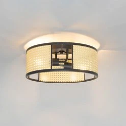 Am billigsten 😉 QAZQA Retro-Deckenleuchte schwarz mit Rattan 40 cm - Akira 💯 26 Am billigsten 😉 QAZQA Retro-Deckenleuchte schwarz mit Rattan 40 cm - Akira 💯 -Deckenleuchten Verkaufs-Shop 1041 105043 12