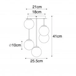 Beste Bewertungen von ✨ QAZQA Moderne Deckenleuchte schwarz mit Opalglas 5-flammig - Athens ⭐ -Deckenleuchten Verkaufs-Shop 1042 105245 3