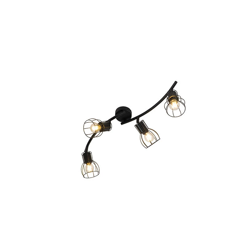 Brandneu 🎁 QAZQA Moderne Deckenleuchte schwarz 86 cm 4-Licht - Botu 👏 5 Brandneu 🎁 QAZQA Moderne Deckenleuchte schwarz 86 cm 4-Licht - Botu 👏 – Bild 5