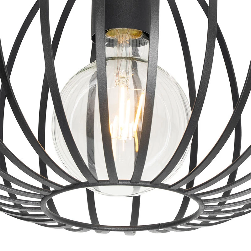 Auslauf ✔️ QAZQA Design Deckenleuchte schwarz 30 cm - Johanna 🥰 2 Auslauf ✔️ QAZQA Design Deckenleuchte schwarz 30 cm - Johanna 🥰 – Bild 2