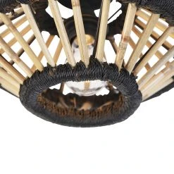 Schlussverkauf 🔥 QAZQA Ländliche Deckenleuchte Bambus mit Schwarz 30 cm - Evalin 🥰 -Deckenleuchten Verkaufs-Shop 1055 105081 2