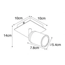 Brandneu 🧨 QAZQA Professional Moderne badkamer spot messing vierkant IP44 - Ducha 👍 -Deckenleuchten Verkaufs-Shop 1069 105236 3