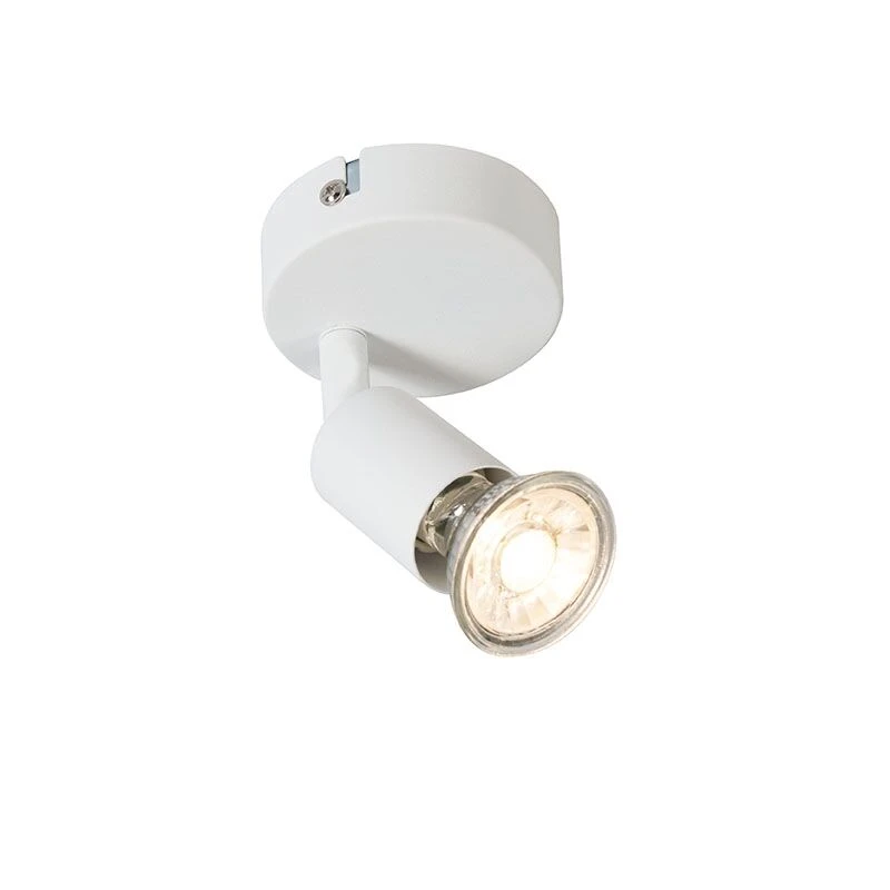 Schlussverkauf 😍 QAZQA Moderner Spot weiß kippbar - Jeany 1 ✨ 1 Schlussverkauf 😍 QAZQA Moderner Spot weiß kippbar - Jeany 1 ✨