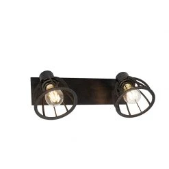 Schlussverkauf 😍 QAZQA Industrielle Deckenlampe schwarz 2-flammig - Fotu 💯 -Deckenleuchten Verkaufs-Shop 1085 102379 3