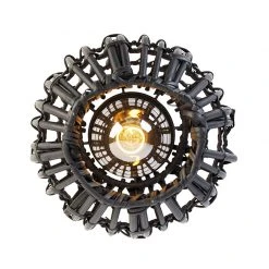 Rabatt 🎉 QAZQA Ländliche Deckenlampe schwarz 25 cm - Canna 🛒 -Deckenleuchten Verkaufs-Shop 1086 104271 7