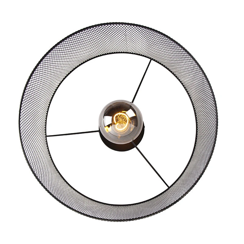 Bester Verkauf 😉 QAZQA Industrielle Deckenleuchte schwarz - Drum Mesh 🤩 8 Bester Verkauf 😉 QAZQA Industrielle Deckenleuchte schwarz - Drum Mesh 🤩 – Bild 8