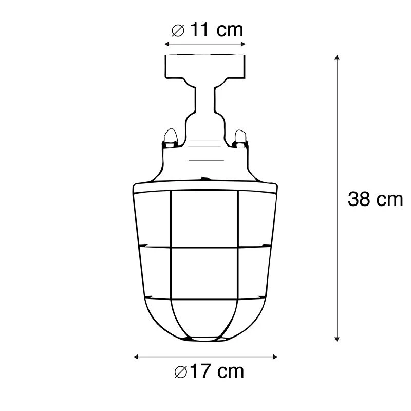 Besorgen 👏 QAZQA Industriedeckenleuchte schwarz - Cabin ⌛ 5 Besorgen 👏 QAZQA Industriedeckenleuchte schwarz - Cabin ⌛ – Bild 5