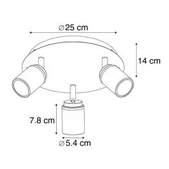 Bester Verkauf 🔥 QAZQA Moderner Badstrahler Messing 3-flammig IP44 - Ducha 💯 -Deckenleuchten Verkaufs-Shop 1151 104393 4