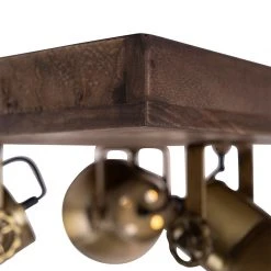 Billig ⌛ QAZQA Deckenleuchte Bronze mit Holz 3-flammig - Mangos 👍 -Deckenleuchten Verkaufs-Shop 1154 102354 7