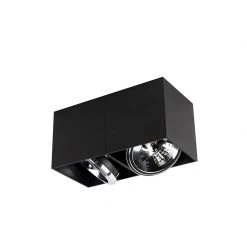 Aktion 👏 QAZQA Designspot rechteckig 2-flammig schwarz inkl. 2 x G9 - Box 🛒 -Deckenleuchten Verkaufs-Shop 1155 90433 8