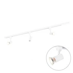 Brandneu ✔️ QAZQA Modernes Schienensystem 3-flammig 1-Phase weiß - Jeany ✨