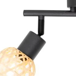 Auslauf 🌟 QAZQA Orientalischer Spot schwarz mit Bambus 2-flammig - Rayan 🔔 -Deckenleuchten Verkaufs-Shop 1180 105625 6