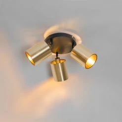 Beste Bewertungen von 💯 QAZQA Moderne spot zwart met goud 3-lichts - Lofty ✔️ -Deckenleuchten Verkaufs-Shop 1188 105419 10