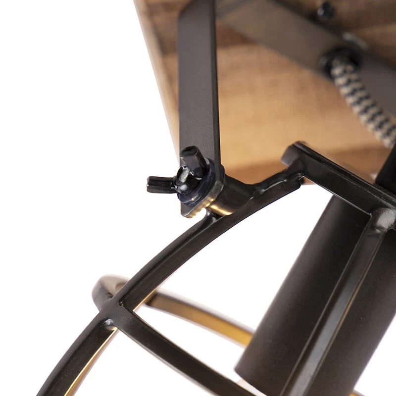 Auslauf 👍 QAZQA Industriestrahler schwarz mit Holz verstellbar 2-Licht - Arthur ❤️ 7 Auslauf 👍 QAZQA Industriestrahler schwarz mit Holz verstellbar 2-Licht - Arthur ❤️ – Bild 7