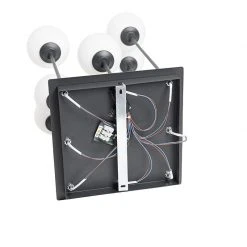 Am billigsten 🔔 QAZQA Moderne Deckenleuchte schwarz mit Opalglas 9 Lichter - Athens 😍 -Deckenleuchten Verkaufs-Shop 1206 105246 9