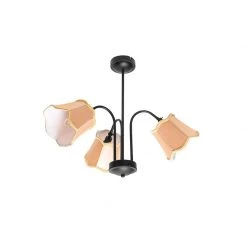Budget ✨ QAZQA Klassische Deckenlampe schwarz mit Lampenschirm gold 3-flammig - Nona 🛒 -Deckenleuchten Verkaufs-Shop 1208 104398 13