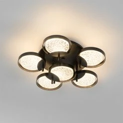 Besorgen ❤️ QAZQA Deckenleuchte schwarz 42 cm inkl. LED 3-stufig dimmbar - Patrick 🎉 -Deckenleuchten Verkaufs-Shop 1230 104512 13