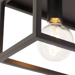 Großhandel ✨ QAZQA Industrielle Deckenlampe schwarz 99,5 cm 4-flammig - Cage 💯 -Deckenleuchten Verkaufs-Shop 1278 104033 7