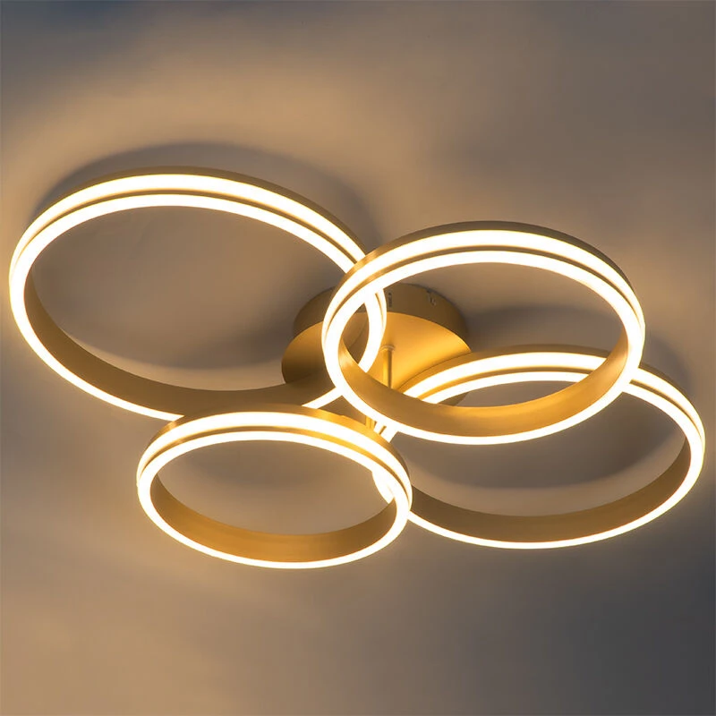 Billig 🎉 QAZQA Deckenleuchte Messing inkl. LED 3-stufig dimmbar 4-flammig - Navara 🤩 12 Billig 🎉 QAZQA Deckenleuchte Messing inkl. LED 3-stufig dimmbar 4-flammig - Navara 🤩 – Bild 12