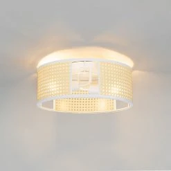 Budget 🎁 QAZQA Retro-Deckenleuchte weiß mit Rattan 40 cm - Akira 🔔 26 Budget 🎁 QAZQA Retro-Deckenleuchte weiß mit Rattan 40 cm - Akira 🔔 -Deckenleuchten Verkaufs-Shop 1305 105044 12