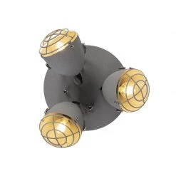Top 10 👏 QAZQA Industrieller verstellbarer 3er-Spot grau Betonoptik - Rebus ✨ -Deckenleuchten Verkaufs-Shop 1322 97816 8