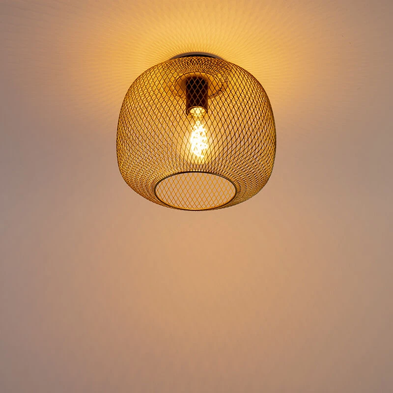 Auslauf 👏 QAZQA Modernes Schwarz mit goldener Deckenleuchte - Bliss Mesh 💯 12 Auslauf 👏 QAZQA Modernes Schwarz mit goldener Deckenleuchte - Bliss Mesh 💯 – Bild 12