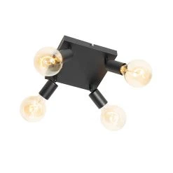 Billig 💯 QAZQA Moderne spot zwart vierkant 4-lichts - Facil 🔥 -Deckenleuchten Verkaufs-Shop 1330 105781 5