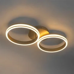 Brandneu 🎁 QAZQA Deckenleuchte Messing inkl. LED 3-stufig dimmbar 2-flammig - Navara 👍 26 Brandneu 🎁 QAZQA Deckenleuchte Messing inkl. LED 3-stufig dimmbar 2-flammig - Navara 👍 -Deckenleuchten Verkaufs-Shop 1339 104002 11