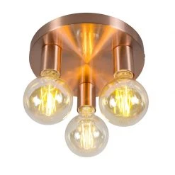 Blitzangebot 👍 QAZQA Art Deco Deckenleuchte Kupfer - Facil 3 🛒