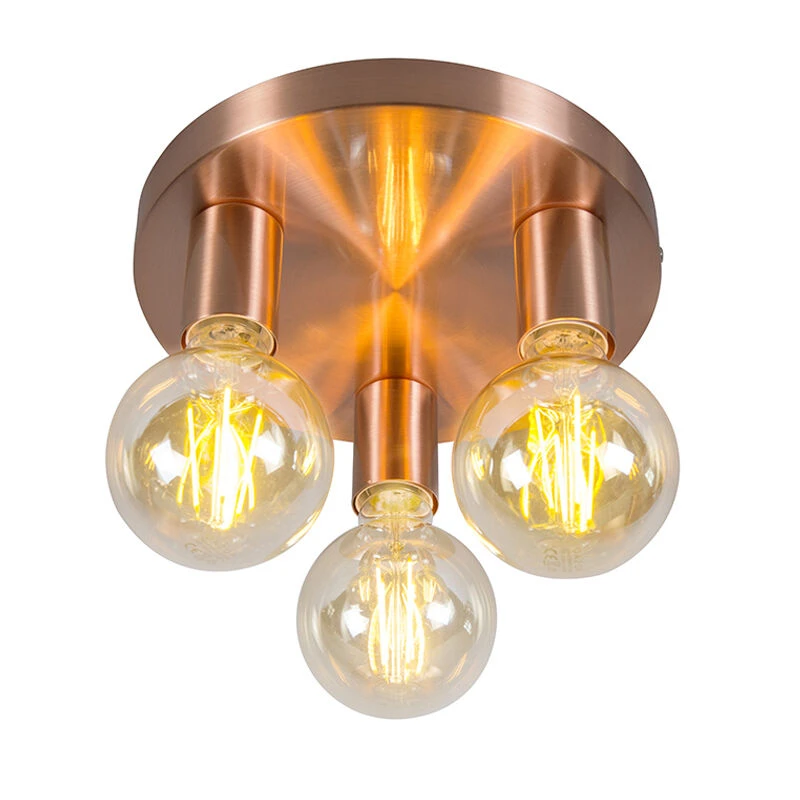 Blitzangebot ๐ QAZQA Art Deco Deckenleuchte Kupfer - Facil 3 ๐ 1 Blitzangebot ๐ QAZQA Art Deco Deckenleuchte Kupfer - Facil 3 ๐