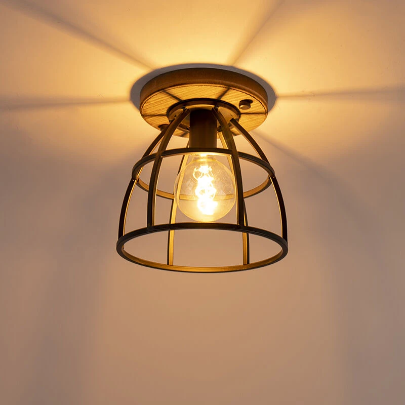 Coupon 🔔 QAZQA Industriedeckenleuchte schwarz mit Holz - Arthur 🤩 12 Coupon 🔔 QAZQA Industriedeckenleuchte schwarz mit Holz - Arthur 🤩 – Bild 12