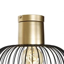 Großhandel 🎉 QAZQA Design-Deckenleuchte schwarz mit Gold - Mayelle ⌛ -Deckenleuchten Verkaufs-Shop 1395 104818 6