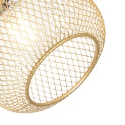 Großhandel 😍 QAZQA Industriespot schwarz mit goldenen 2-flammig - Bliss Mesh 🎁 -Deckenleuchten Verkaufs-Shop 1401 104479 5