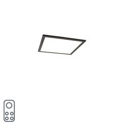 Billig ✨ QAZQA Deckenleuchte schwarz 40 cm inkl. LED mit Fernbedienung - Liv ❤️