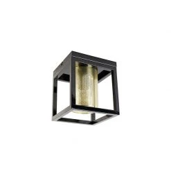 Bestes Angebot 👏 QAZQA Industrielle Deckenlampe schwarz mit Gold - Cage Tess 🤩 -Deckenleuchten Verkaufs-Shop 1421 104332 12