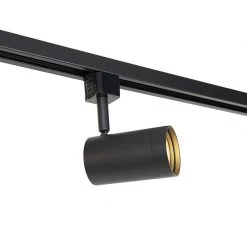 Bester Verkauf ❤️ QAZQA Modernes Kleiderstangensystem Schwarz mit 5 Spots 1-phasig - Jeana 🧨 -Deckenleuchten Verkaufs-Shop 1426 105060 5