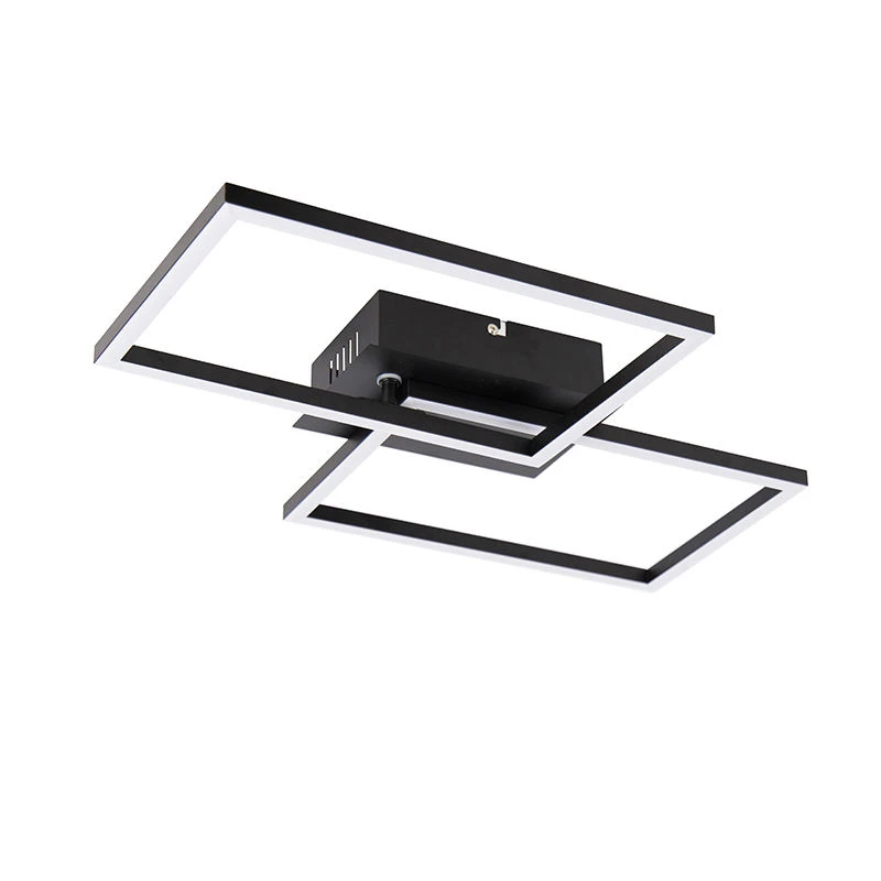 Budget 🔔 QAZQA Deckenleuchte quadratisch schwarz 3-stufig dimmbar - Plazas Novo 👍 14 Budget 🔔 QAZQA Deckenleuchte quadratisch schwarz 3-stufig dimmbar - Plazas Novo 👍 – Bild 14