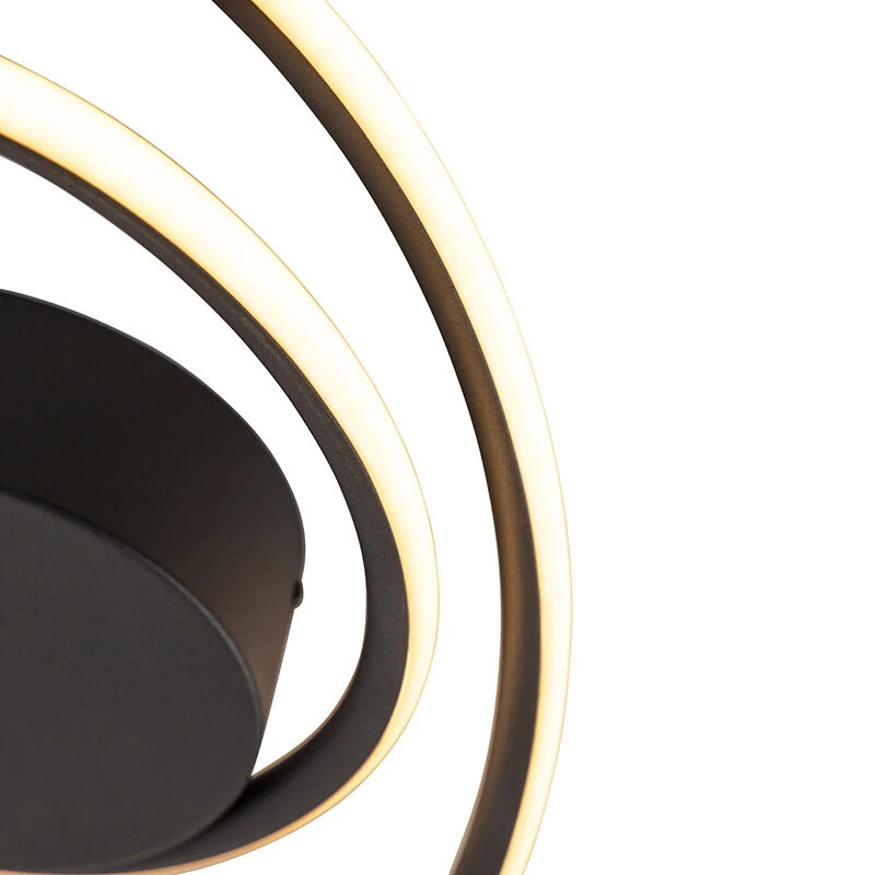 Brandneu ❤️ QAZQA Design Deckenleuchte schwarz inkl. LED 3-stufig dimmbar - Rowan 🔔 5 Brandneu ❤️ QAZQA Design Deckenleuchte schwarz inkl. LED 3-stufig dimmbar - Rowan 🔔 – Bild 5