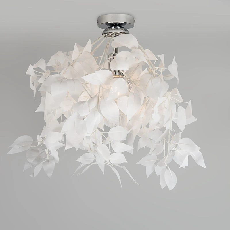 Aktion ⌛ Trio Leuchten Romantische Deckenlampe weiß mit Blättern - Feder 🎁 2 Aktion ⌛ Trio Leuchten Romantische Deckenlampe weiß mit Blättern - Feder 🎁 – Bild 2