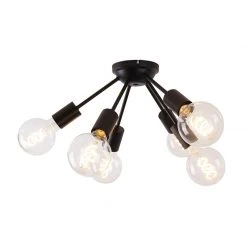Großhandel 😀 QAZQA Design Deckenleuchte schwarz 30 cm 6-Lichter - Sputnik ⭐ -Deckenleuchten Verkaufs-Shop 1442 102464 7