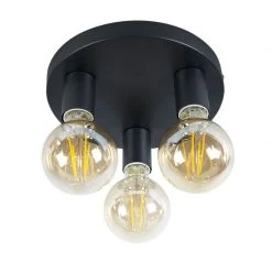 Rabatt ⌛ QAZQA Smarte moderne Deckenleuchte schwarz inkl. 3 WiFi G95 - Facil 💯 -Deckenleuchten Verkaufs-Shop 1444 104672 8