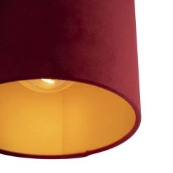 Großhandel ✔️ QAZQA Deckenleuchte mit Samtschirm rot/gold 20 cm - Combi schwarz ✔️ -Deckenleuchten Verkaufs-Shop 1467 98628 2