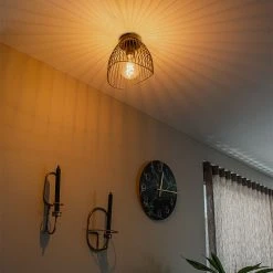 Blitzangebot 🤩 QAZQA Design Deckenleuchte schwarz 20 cm - Pua 🥰