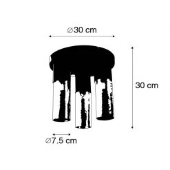 Billig 👍 QAZQA Industrielle Deckenlampe schwarz mit goldenem rundem 3-Licht - Raspi ✨ 15 Billig 👍 QAZQA Industrielle Deckenlampe schwarz mit goldenem rundem 3-Licht - Raspi ✨ -Deckenleuchten Verkaufs-Shop 1475 104452 3