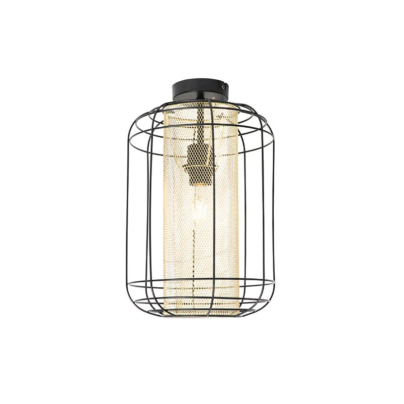 Am billigsten 🥰 QAZQA Design-Deckenleuchte schwarz mit Gold - Gaze 👍 8 Am billigsten 🥰 QAZQA Design-Deckenleuchte schwarz mit Gold - Gaze 👍 – Bild 8