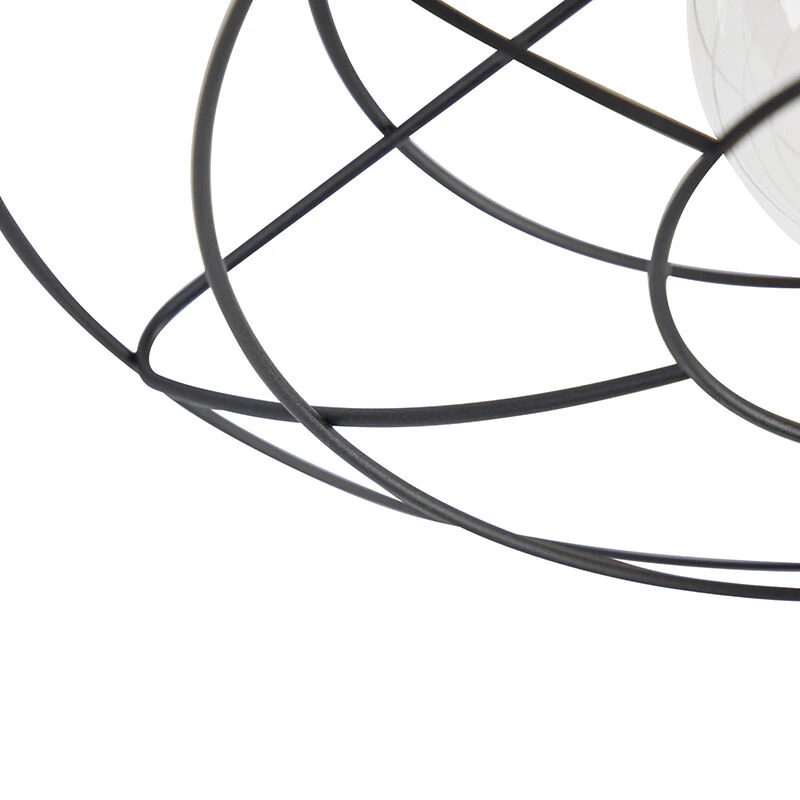 Schlussverkauf 🧨 QAZQA Vintage Deckenleuchte mit Drahtlampenschirm 37cm schwarz - Laurent 🔔 8 Schlussverkauf 🧨 QAZQA Vintage Deckenleuchte mit Drahtlampenschirm 37cm schwarz - Laurent 🔔 – Bild 8