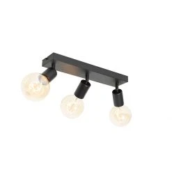 Billig 🎉 QAZQA Moderne spot zwart rechthoekig 3-lichts - Facil 🎁 -Deckenleuchten Verkaufs-Shop 1508 105779 4