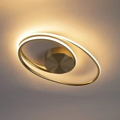 Blitzangebot 😀 QAZQA Design Deckenleuchte Gold inkl. LED 3-Stufen dimmbar - Rowan 🤩 -Deckenleuchten Verkaufs-Shop 1515 99069 14